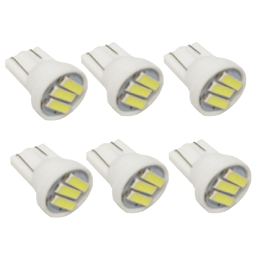 50 шт./лот T10 3 SMD 7014 LED 3SMD 7020 1 Вт белый синий W5W клиновидный номерной знак световая