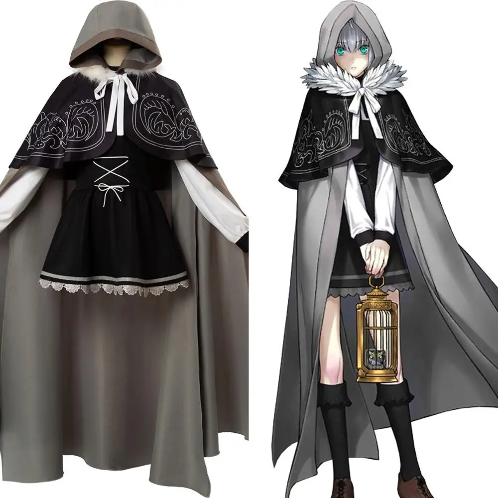 

FGO Fate Grand Order Серый косплей костюм платье плащ Хэллоуин Косплей Костюм