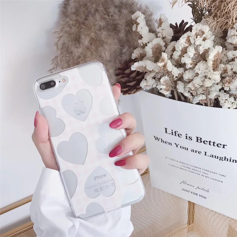 Lovebay чехол для телефона для iPhone 11 Pro X 8 7 6 6s Plus XR XS Max 5 5S SE прекрасный карамельный цвет Любовь Сердце Мягкий ТПУ чехол-накладка s
