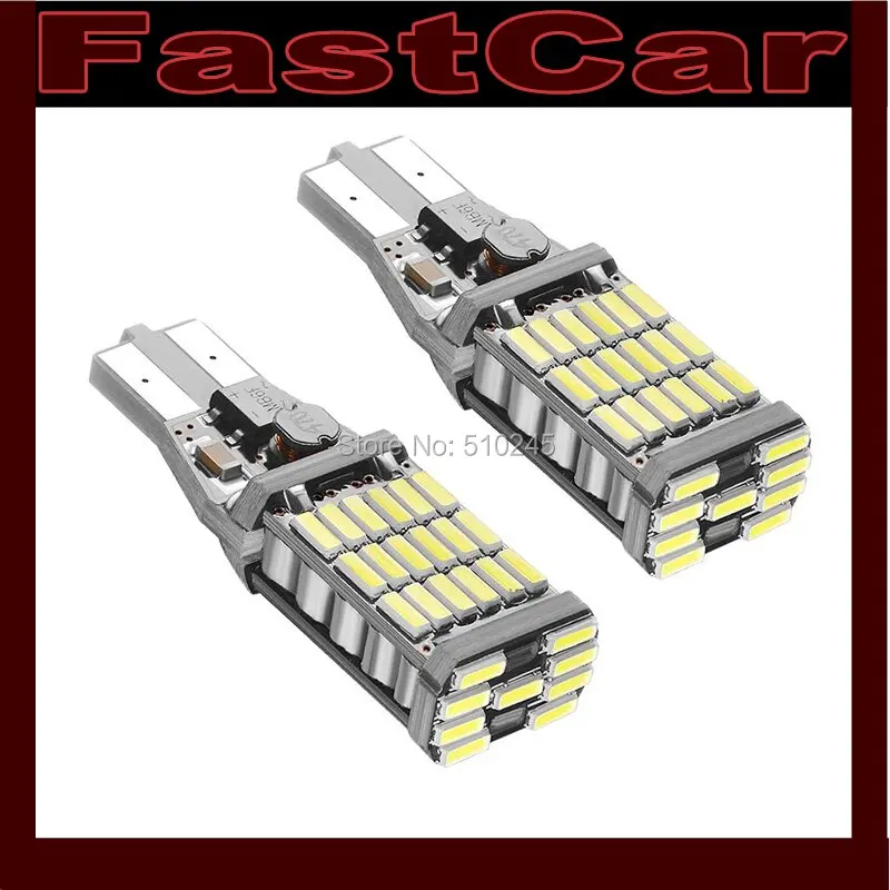 10x 12В 24В Canbus 921 912 T10 T15 45 LED 4014 SMD 45SMD без полярности T16 лампа парковочная запасная