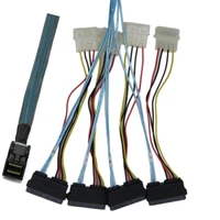 cabledeconn internal mini sas sff 8643 to 4 29pin sff 8482 connectors with sata power cable 1m