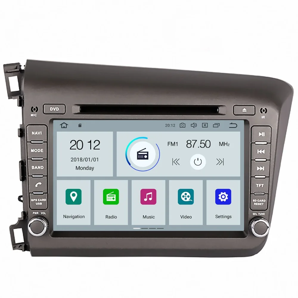 Автомобильный DVD плеер Aotsr Android 9 0 GPS навигация для Honda Civic left 2012 2013 мультимедиа 2 din