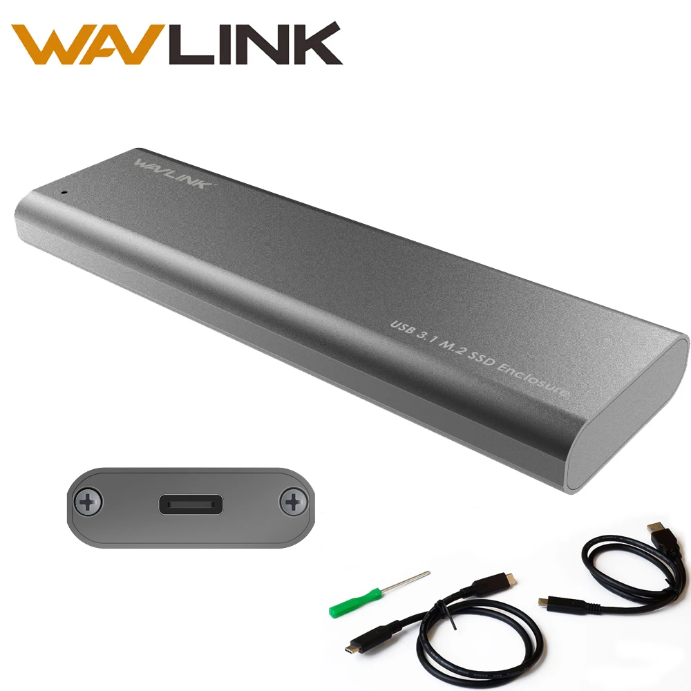 Мини док станция Wavlink USB3.1 Type C Gen 2 10 Гбит/с M.2 SSD корпус B Ключ NGFF SATA HDD диск для 2230/2242