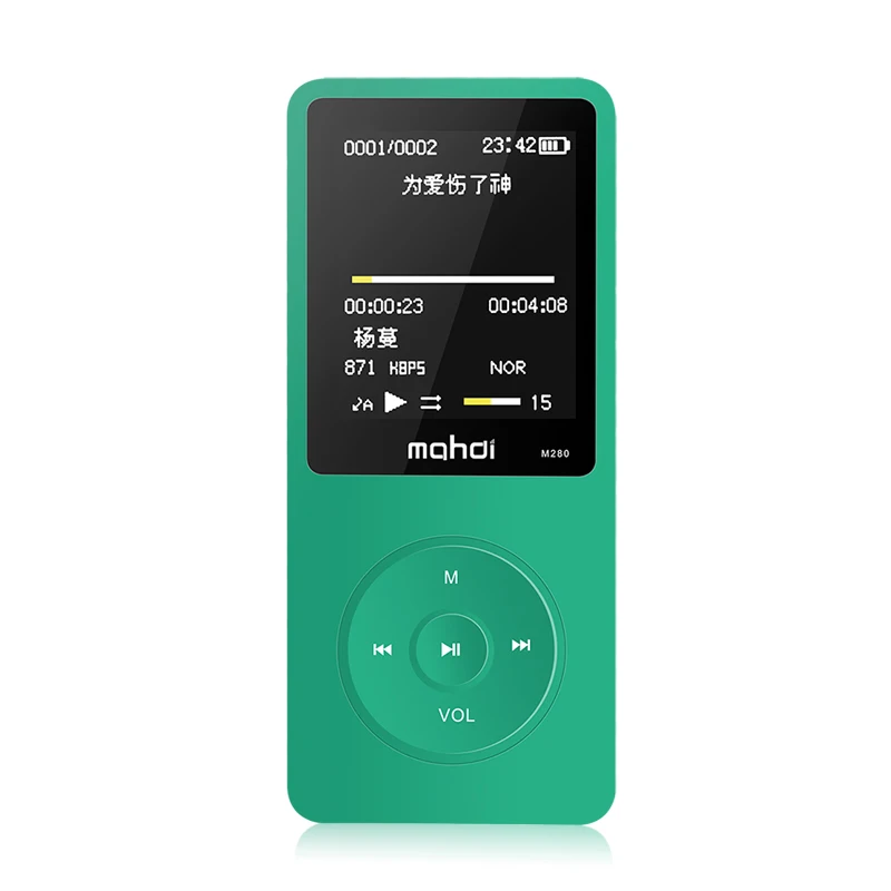 Зеленый Mahdi M280 Спортивный MP3 плеер, работающий портативный аудио Hi-Fi плеер, 8 ГБ, 1,8 дюйма, TFT экран, поддержка 128 ГБ, TF карта, FM радио, диктофон - Цвет: Зеленый