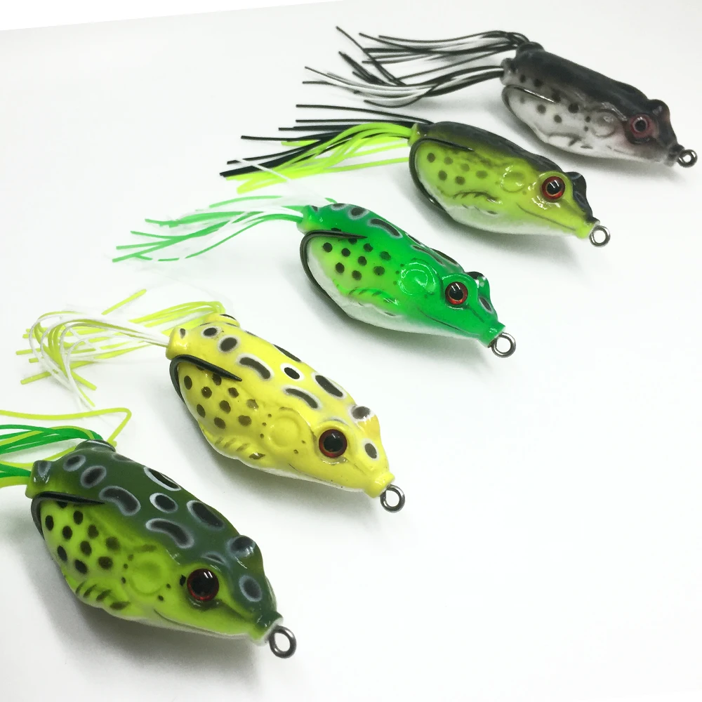 5 шт./лот лидер продаж мягкие рыболовные приманки Topwater Frog с полым корпусом