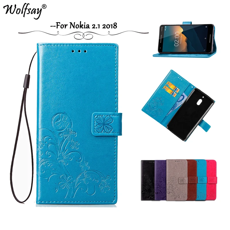 Кожаный чехол Wolfsay для Nokia 2 1 бумажник 2018 TA 1080 мягкий силиконовый