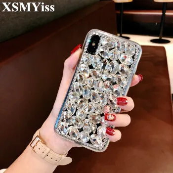 Для Xiaomi mi 5S 6 8 9 Lite SE 5X 6X A2 MAX2 MAX3 X3 Роскошный блеск задняя крышка кристалл украшение