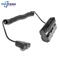 coiled cable power p tap d tap to np f550 f570 dummy battery coupler for monitors lights lamps