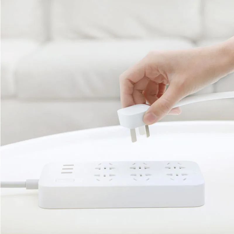 Original Xiaomi Mi Power Strip 6 Outlet with 3 USB Extension Socket 2A Fast Charging Plug Charger | Электроника