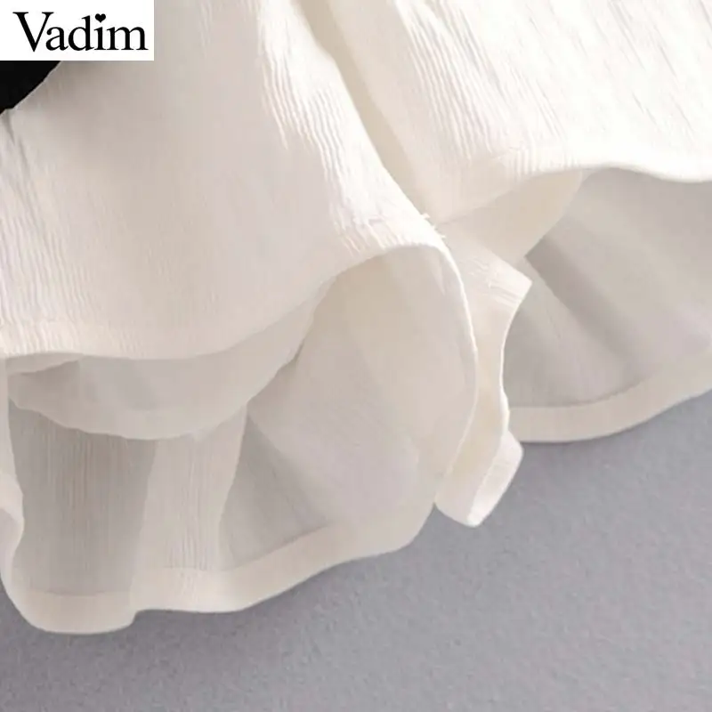 Vadim women sweet V neck backless palysuits elastic waist off shoulder design sashes female casual summer wear jumpsuits KB018 | Женская
