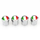 Металлические колпачки на клапаны колес, 4 шт., с логотипом итальянского флага, аксессуары для украшения автомобиля для Fiat 500, Abarth 500x, 5000L, Panda