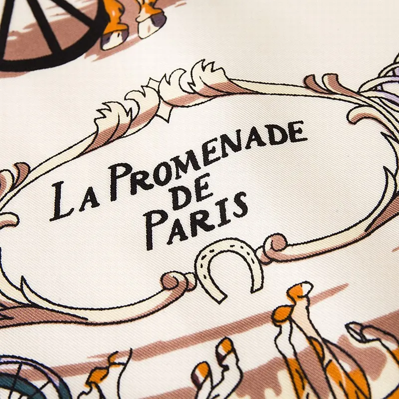 100% шелковый квадратный шарф с испанским принтом лошади шейный платок