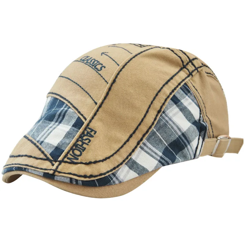 Adjustable Beret Mens Berets Herringbone Flat Caps Spring Summer Sun Cap Breathable Bone Brim Hats Womens Hat