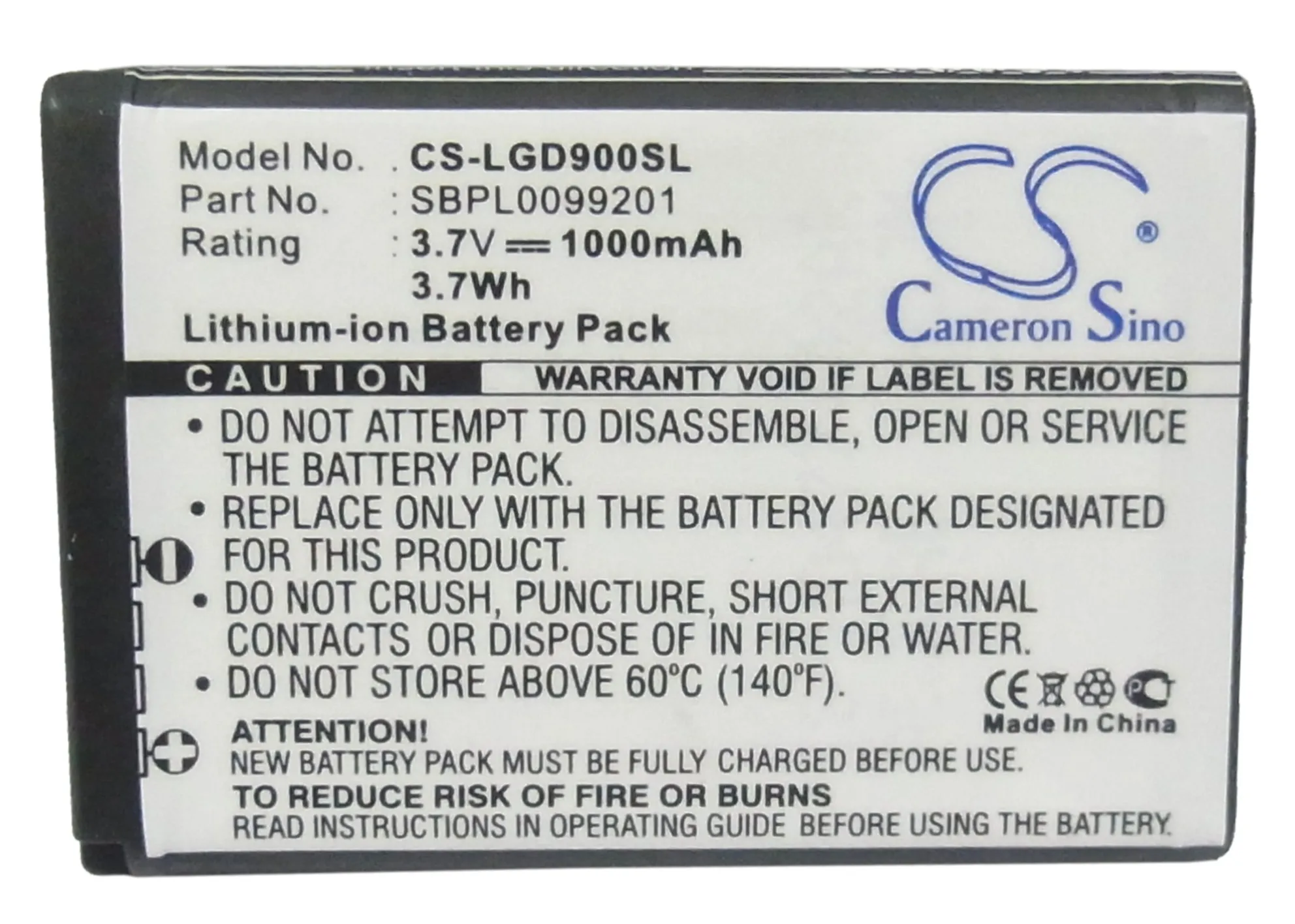 Аккумулятор Cameron Sino 1000 мАч фреза SBPL0099201 для LG BL40 Chocolate GD900 Crystal|cameron sino|cameron sino