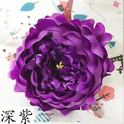 Сливовый Лот 10 шт. 12 см Искусственный цветок пиона головы DIY Свадебные стены поддельные цветы день рождения товары для украшения дома и сада Флорес - Цвет: Сливовый