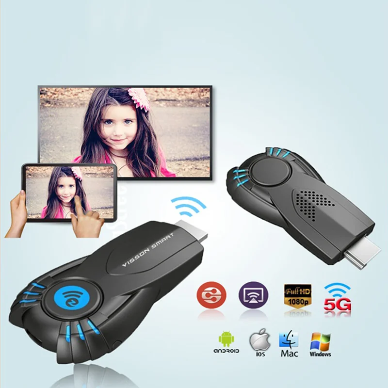Беспроводной Дисплей ключ V52A VSMART 1080 P Miracast AM8251 EZcast зеркало Airplay DLNA 128 МБ для IOS Android