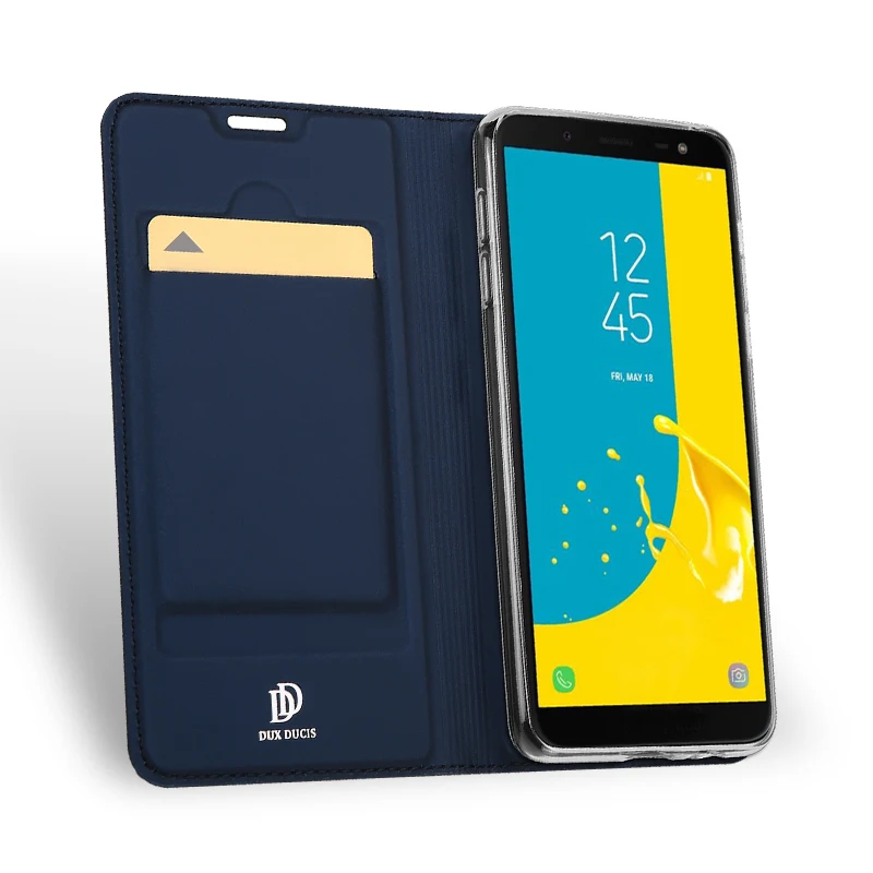 For Samsung Galaxy J6 2018 Wallet Cover DUX DUCIS Coque J4 Leather Flip Case Smasung Plus Phone Cases | Мобильные телефоны и
