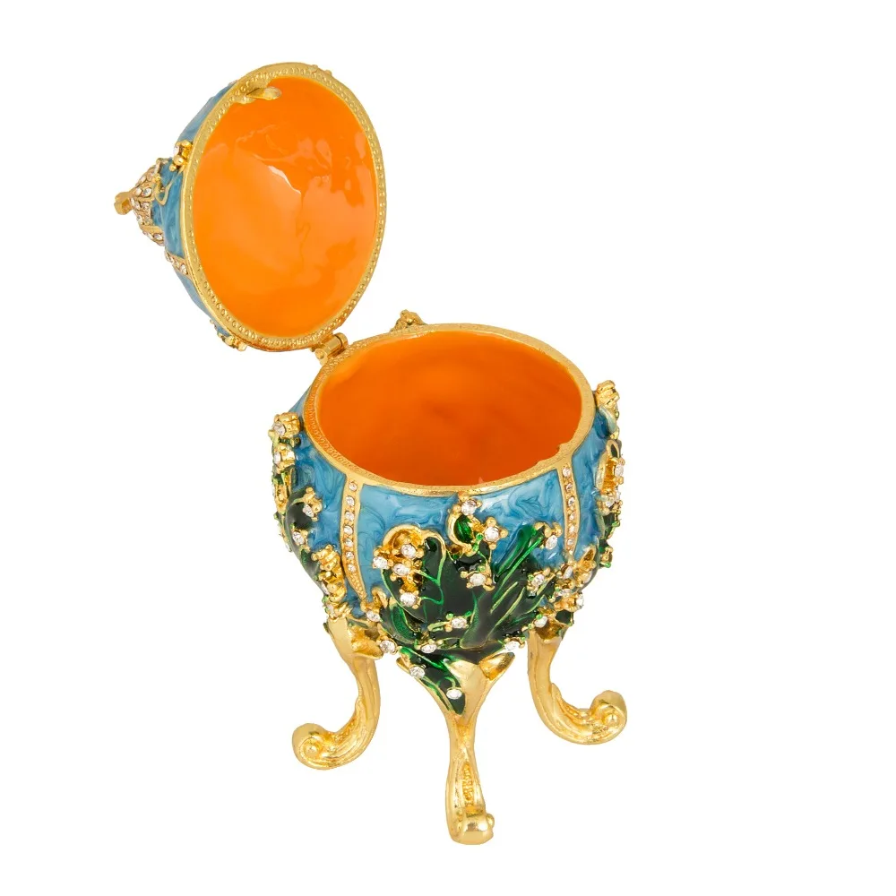 Fetcher бренд Металл Exqusite Faberge яйцо для ювелирных изделий коробка