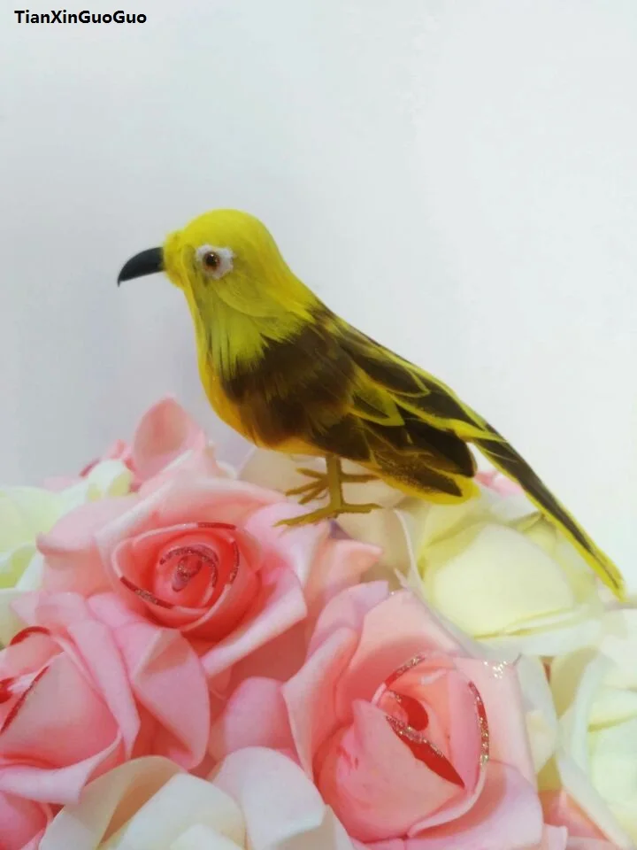 

simulation bird about 15cm hard model foam&coloured feathers bird prop,home garden decoration gift s1273