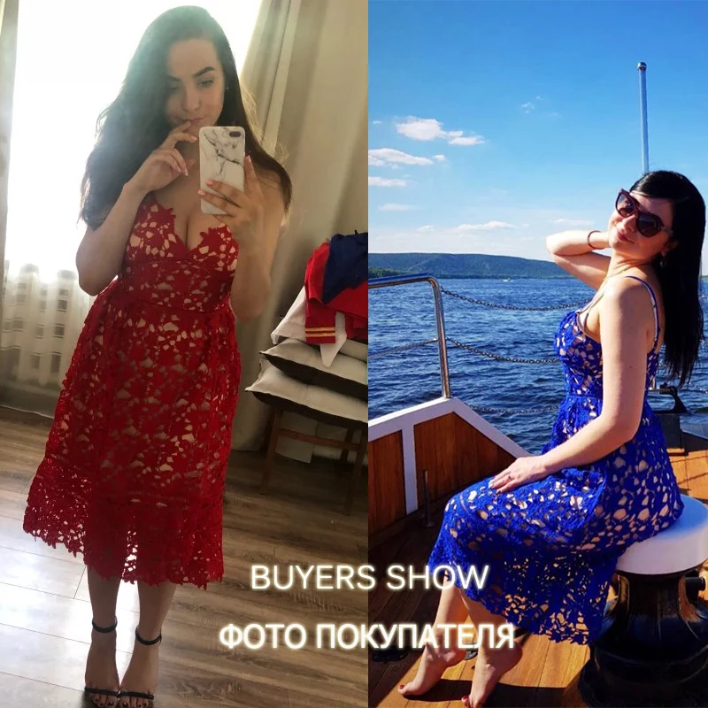 Женское кружевное платье миди с открытой спиной на бретельках|beach dress|a-line dressskater