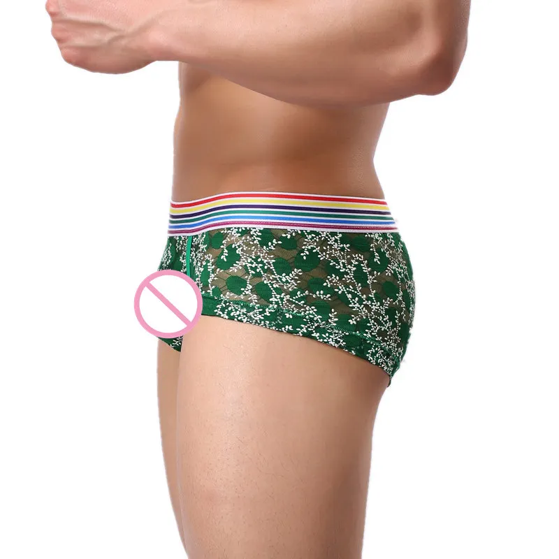 5 шт./лот мужское сексуальное нижнее белье боксеры фетиш геев кружево цветочный