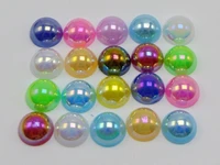 200 mixed color luster ab acrylic round half pearl 10mm flatback beads scrapbook craft