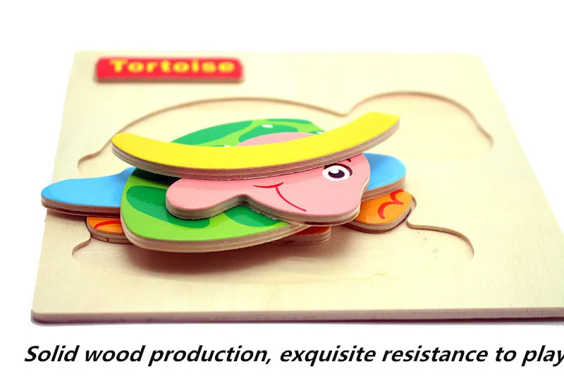 Из 2 предметов Высокое качество Детские 3D деревянные мультфильм Животные