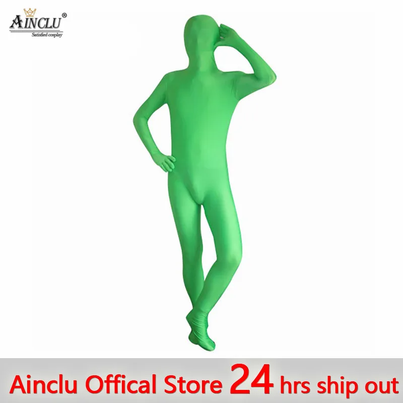 

Ainclu 24 hours ship out New Halloween Green Full Body Spandex Zentai Suits Rush order/Same day shipping/24-hour ship