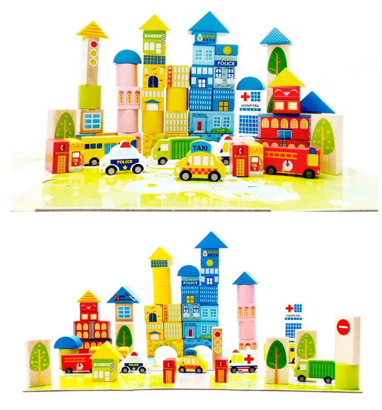 

WYNLZQ 62Pcs/Lot Wood Toy Blocks Safety Wooden Toys Kids Intellectual Game Adults Antistress Toy Family Games Novelty Gifts New