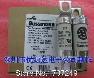 Бесплатная доставка US BUSSMANN Предохранитель 690V 63A BS88: 4 63FE предохранитель/шины