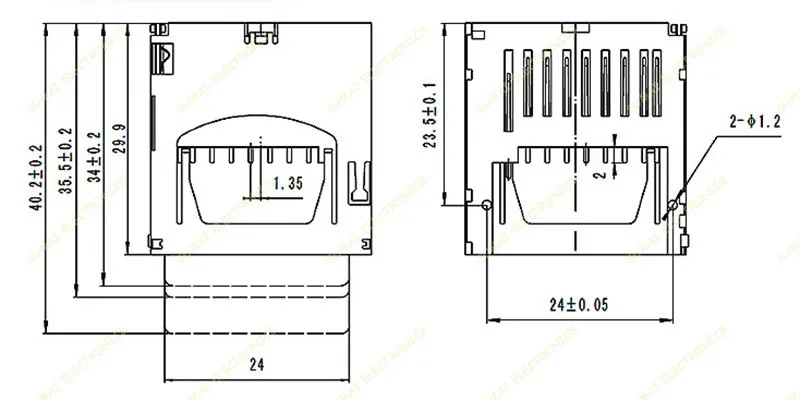5 шт./лот новинка держатель для sd-карты разъем слот памяти Sockect внутренняя пайка