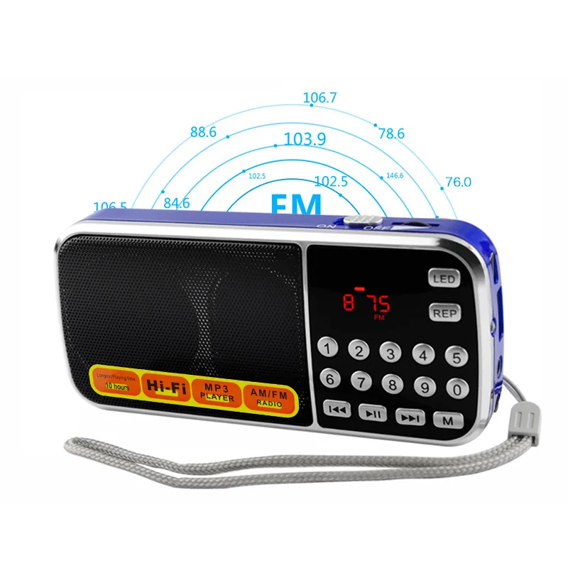 L 088 FM радио Беспроводной MP3 dab радиоприемник портативный стерео перезаряжаемый с