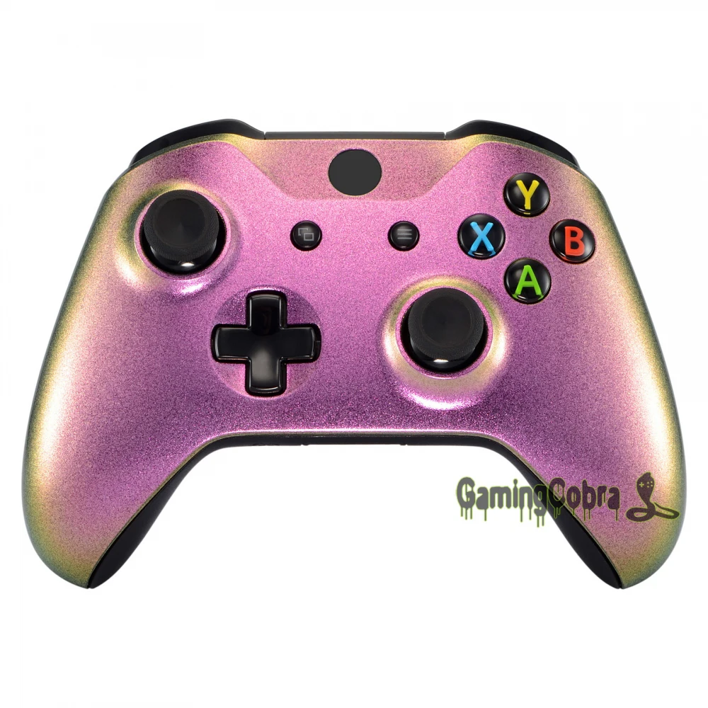 

eXtremeRate Red and Gold Chameleon Front Housing Shell Faceplate for Xbox One S & for Xbox One X Controller