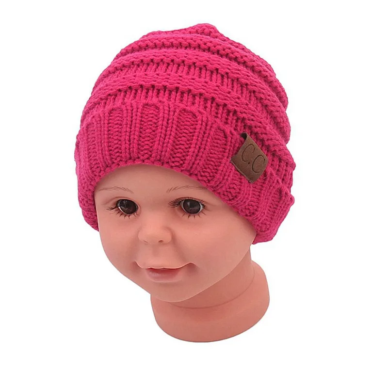 

Winter children crochet caps warm baby beanie kids boys girls Knitted handmade Wool Acrylic hats Toddler thick Protection caps
