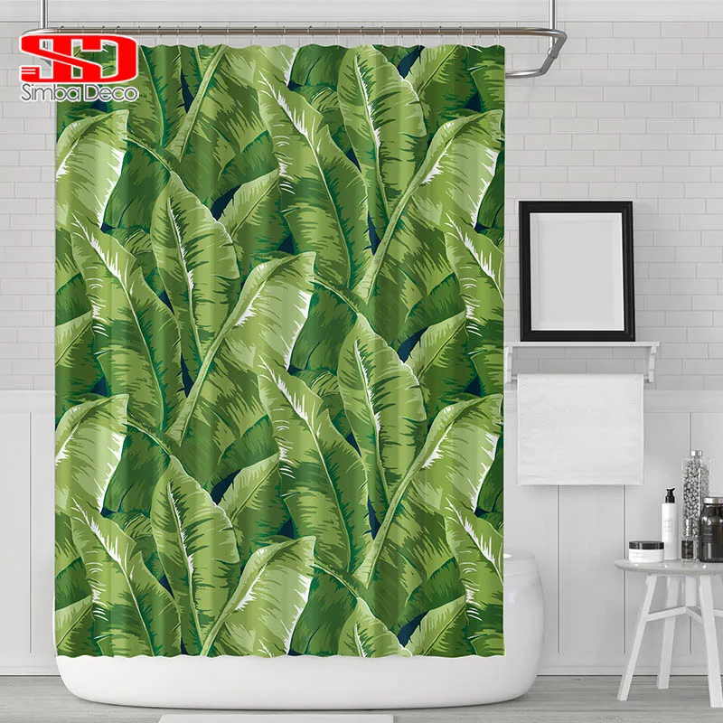 3D занавески для душа ванной комнаты и водонепроницаемый Mildewproof зеленые