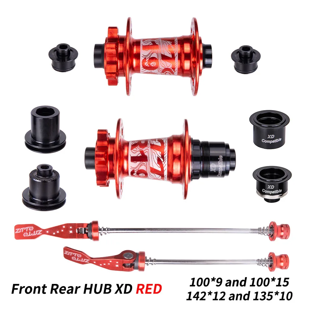 Front Rear XD RED ZTTO MTB Дисковая тормозная ступица 32 H 32 отверстие через ось Quick Release XD 142 12 100 135 совместимый трещотка 54T 4 герметичный Подшипник Ступицы AL6082 - Цвет: Front Rear XD RED