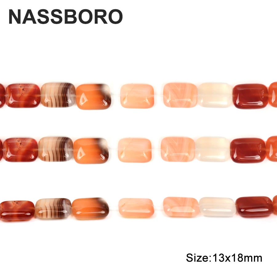 

Rectangle Natural Charm Agat Stone Beads Loose Beads Wholesale Fit For Fashion Bracelet Necklace Jewelry Making DIY 13X18mm