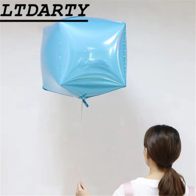blue 20 шт 4D алмазные круглые кубики в форме сердца гелиевые шары из цельной алюминиевой фольги Воздушные шары вечерние, свадебные, праздничные, новогодние украшения - Цвет: blue