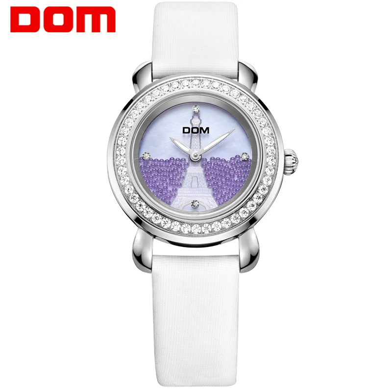 DOM G 613 высокого качества Повседневная fashionParis Башня пояса часы женские кварцевые