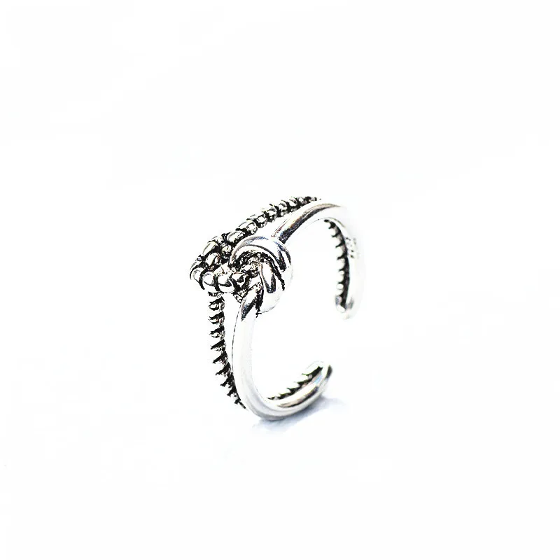 

The new twist weaving double knot restoring ancient ways ring opening ring personality index finger ring
