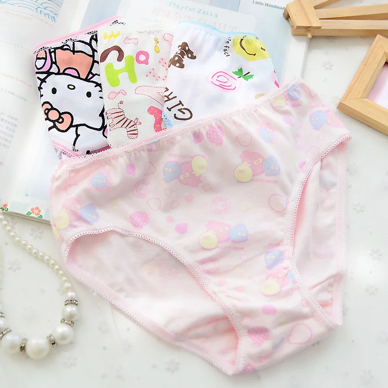 6pcs/pack high quality Children girls underwears briefs soft 100% Cotton panties cute printed Baby short underpants mixed colors |