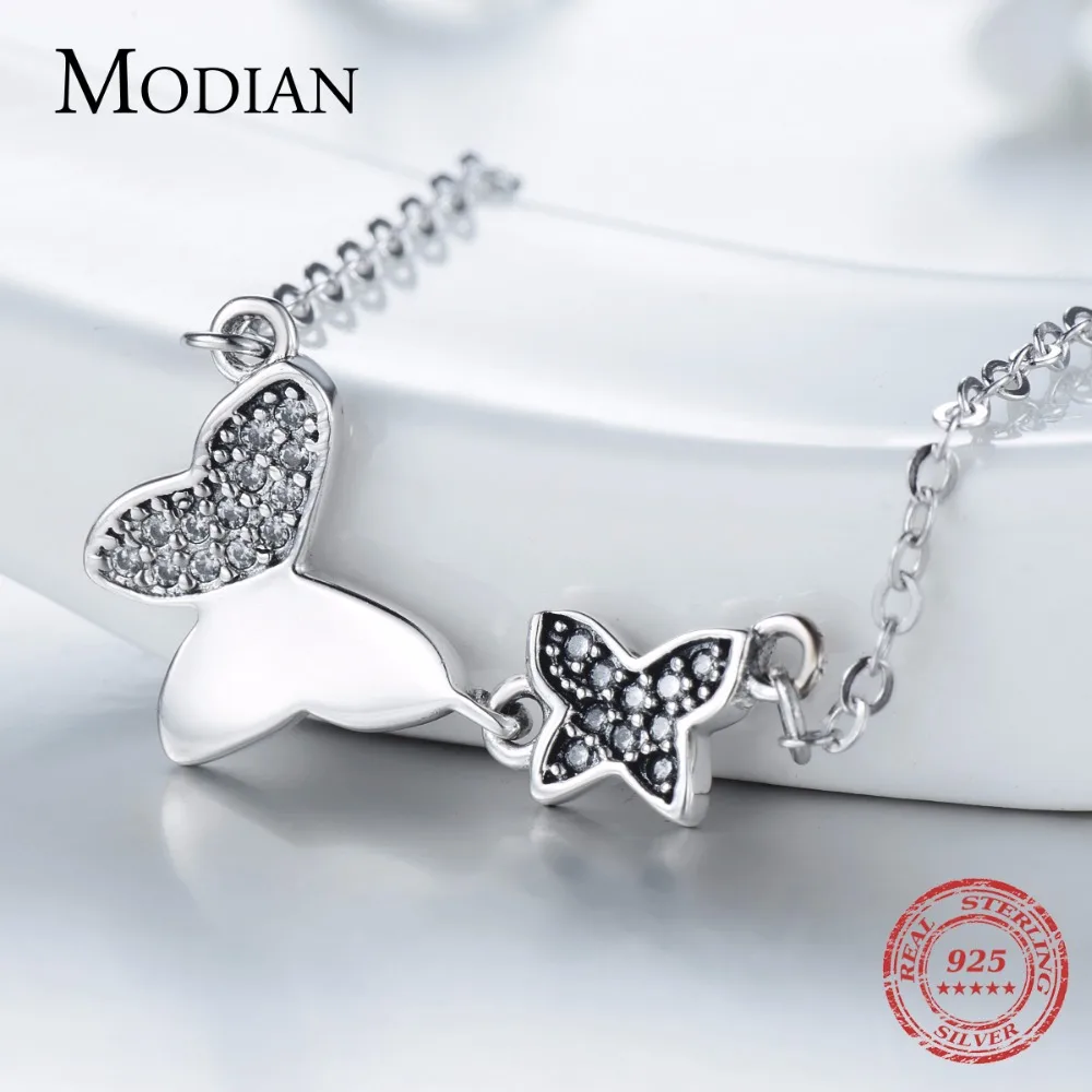 Modian 100% твердые 925 стерлингового серебра с корень Zirconi бабочка классический модный