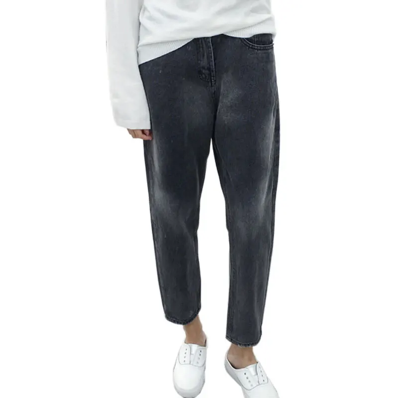 Женские джинсовые шаровары Осень-зима 2017 на молнии со средней талией свободные