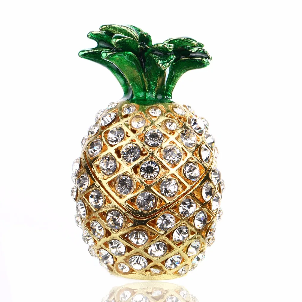 H& D подарки для мамы Bejeweled ананас безделушка коробка ручная роспись Коллекционные Фигурки с кристаллами для дома Свадебный декор