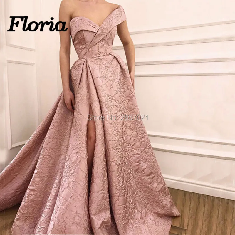 Африканские розовые вечерние платья с разрезом арабское мусульманское