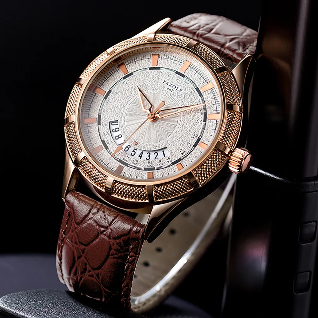 

relogio masculino Classic Fashion Business Big Gear Calendar European And American Quartz Watch montre homme erkek kol saati #10