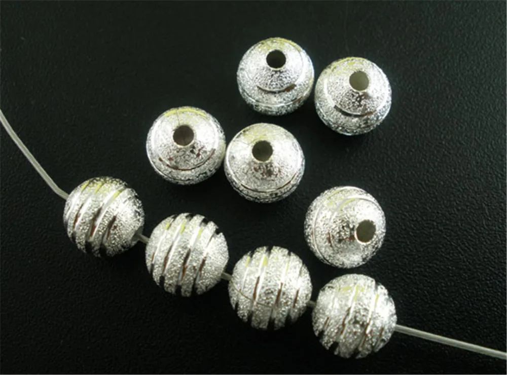 

DoreenBeads 80 PCs Silver color Spacers Beads Findings 8mm Dia. (B03534), yiwu