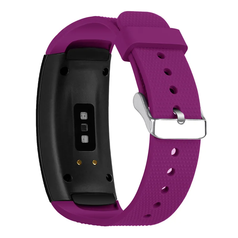 Фиолетовый Замена силиконовых аксессуаров ремешок для samsung gear Fit2 Pro SM-R365/gear Fit2 SM-R360 умные часы маленький большой - Цвет: Фиолетовый