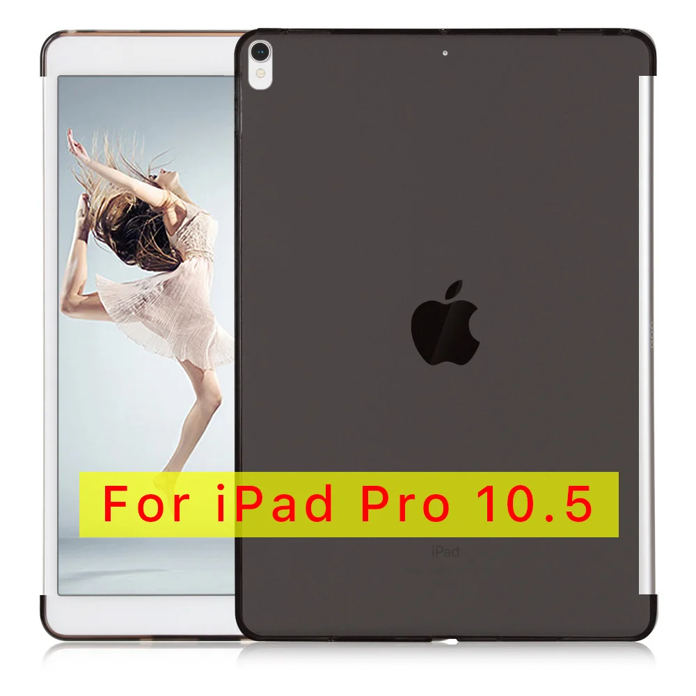 for 10.5 black Чехол для, iPad Pro, 10,5, 12,9, 9,7 дюймов, клавиатура, умный чехол, мягкий ТПУ, прозрачный, тонкий, подходит для задней панели, подходит для клавиатуры Bluetooth - Цвет: for 10.5 black