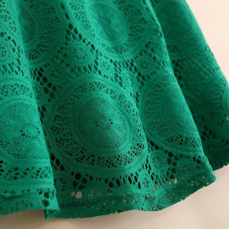 Summer Plus Size Lace Dresses Vintage O-neck Loose A-Line Short Sleeve Party Dress Ladies Elegant Hollow Out Vestidos FP0419 | Женская